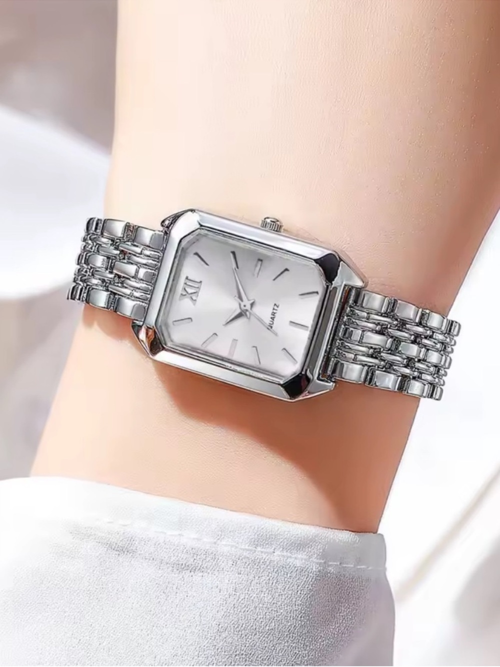 Maison Luxe Rectangular Link Bracelet Watch